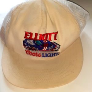 Vintage USA 80's Bill Elliott Coors Light Mesh Snapback Hat Cap NASCAR